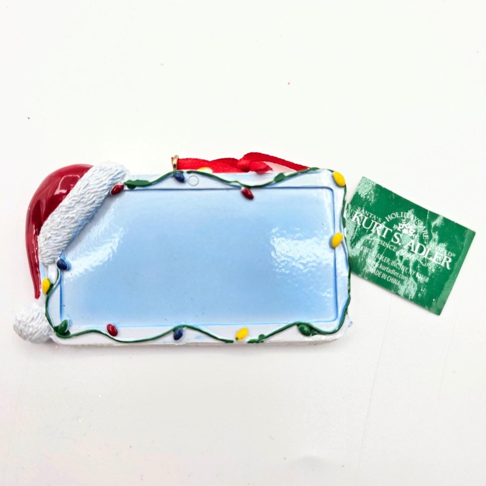 Kurt Adler Tablet Christmas Ornament Blue Santa Hat New With Tags